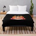 Cozy autumn-inspired plush blanket with retro watercolor fall aesthetic design