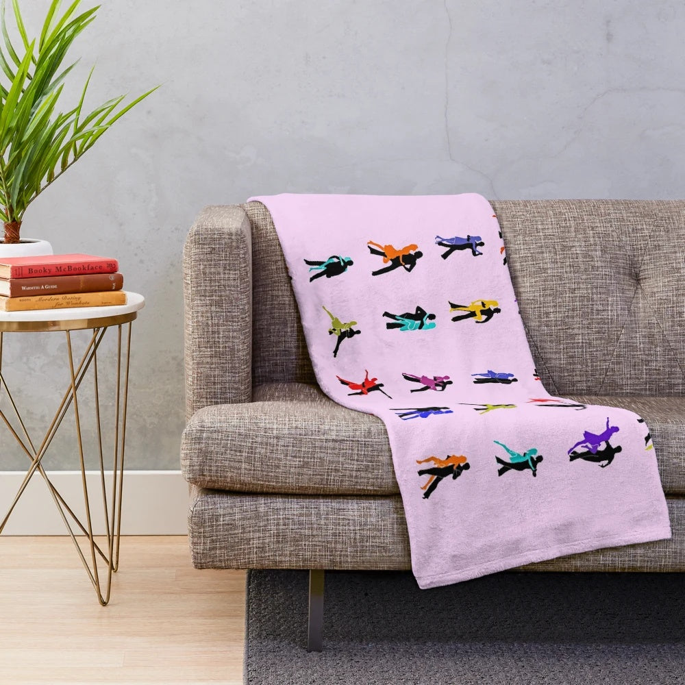 Ballroom dance-inspired plush blanket with dancing couple silhouette