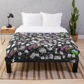 Battle Cats inspired plush blanket featuring adorable cat designs