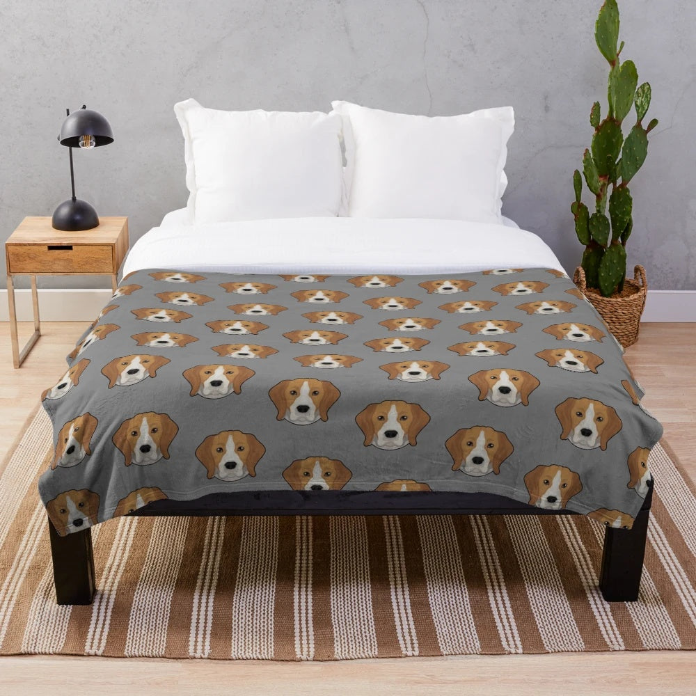 Soft and plush beagle-themed blanket