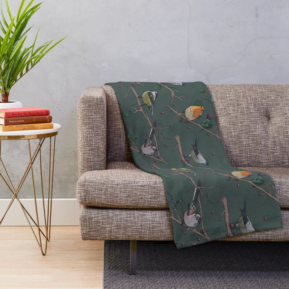 Soft and Plush Bird Pattern Blanket