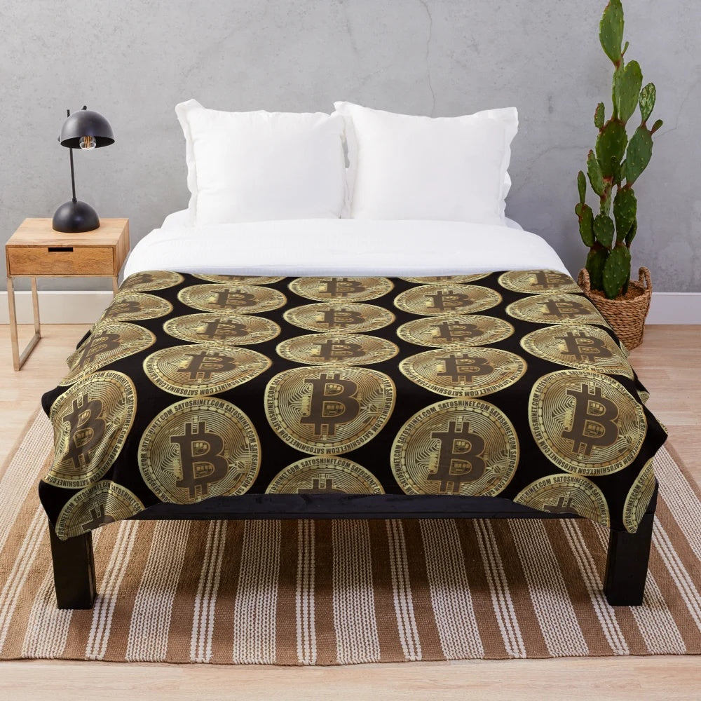 Bitcoin Crypto Plush Blanket