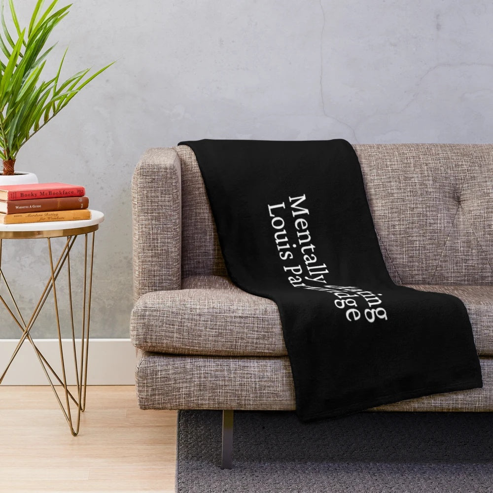 Soft and Cozy Black and White Plush Blanket Featuring Louis Partridge