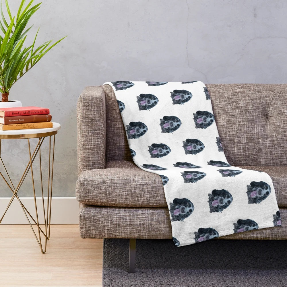 Blue roan cocker spaniel plush blanket