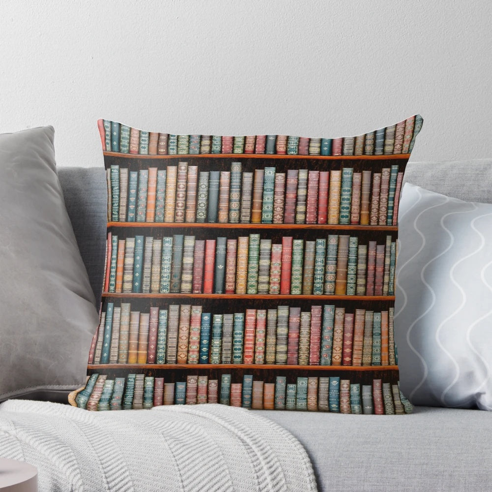 A plush, comfortable pillow with a book design, perfect for book lovers and avid readers.