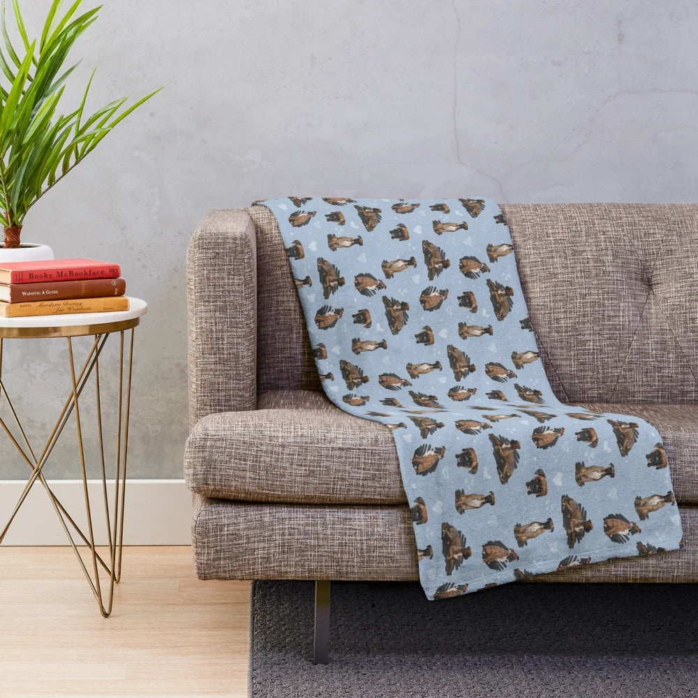Boxer dog plush blanket