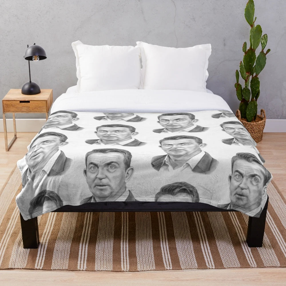 Bradley Walsh portrait plush blanket