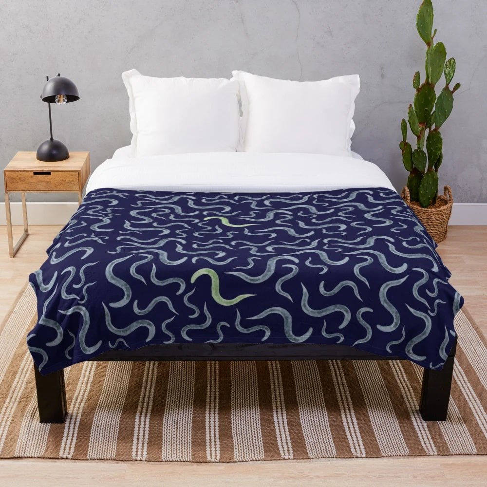 Caenorhabditis elegans model organism plush blanket