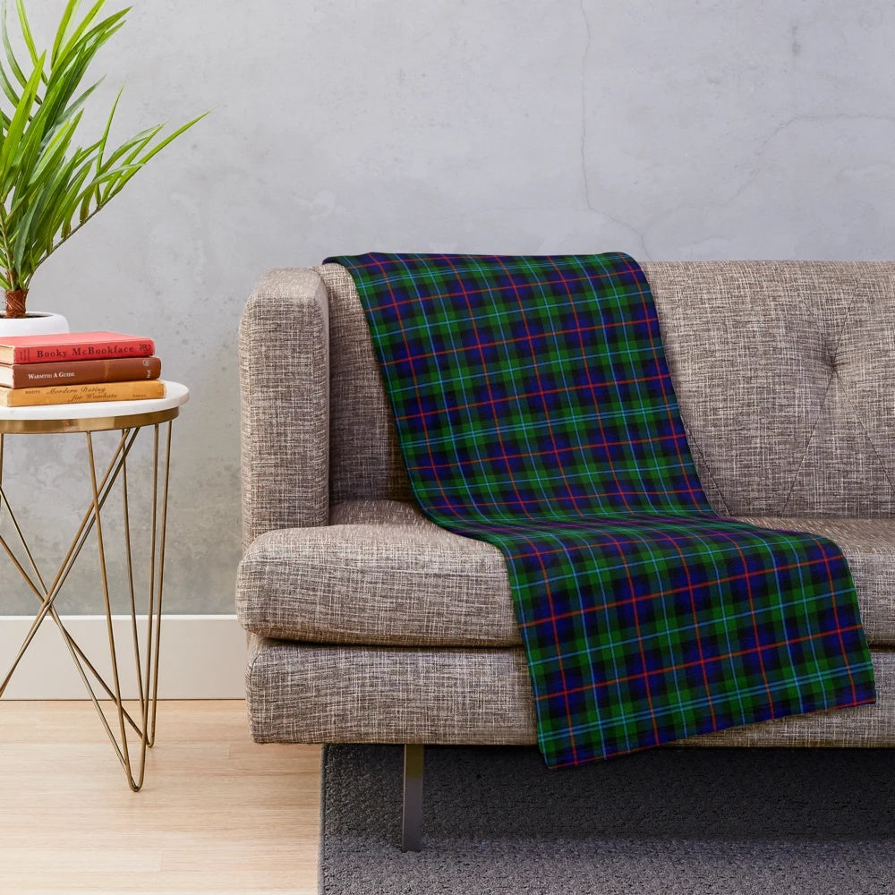 Calder Tartan Plush Blanket featuring the clan's heraldic design