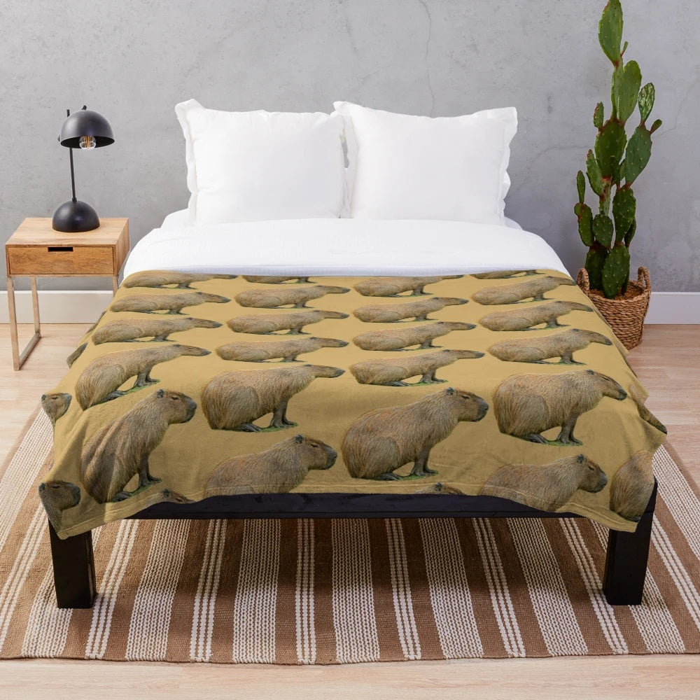 Soft and fluffy capybara plush blanket