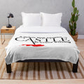 Castle plush blanket with castle and crime scene imagery