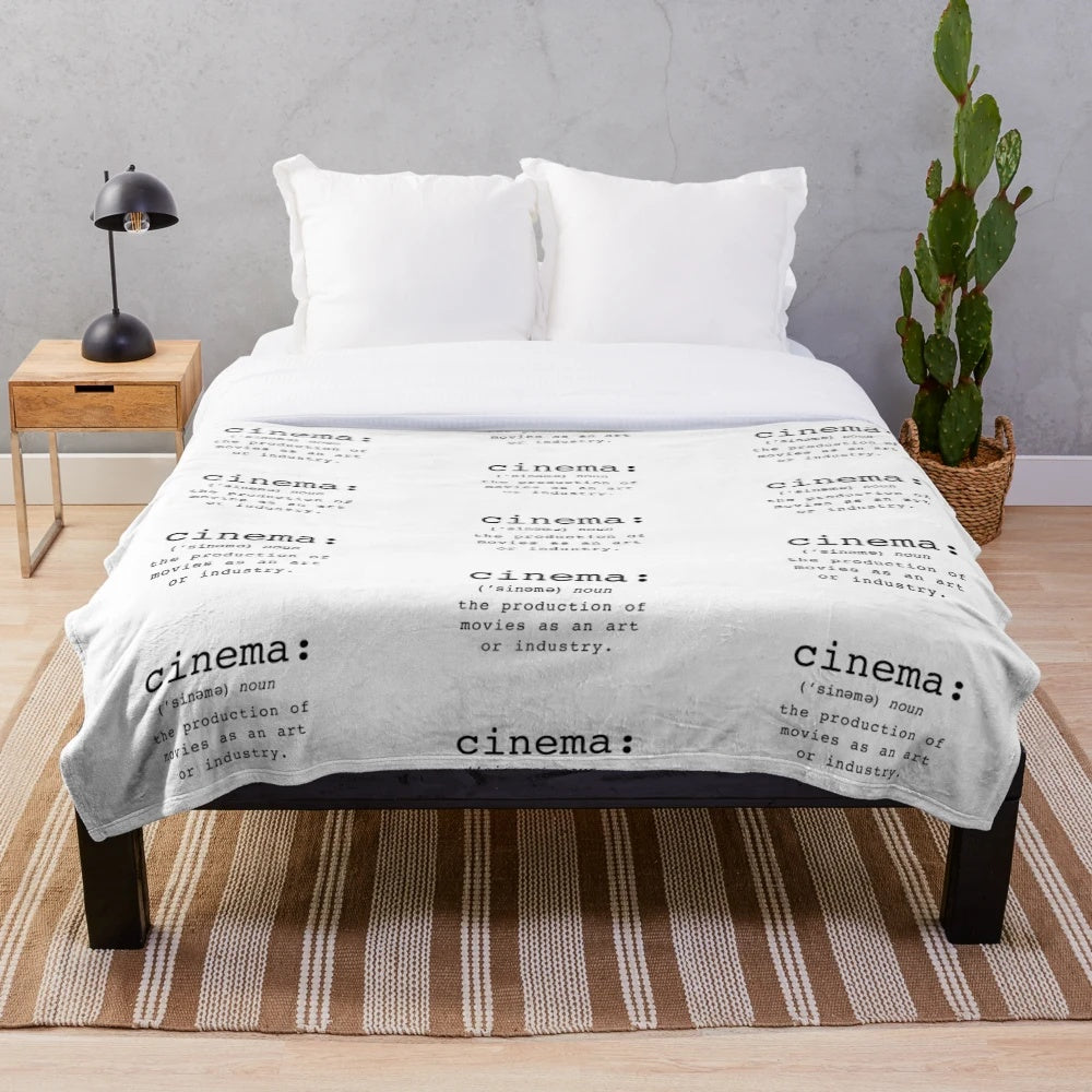Plush blanket featuring a cinema-inspired design