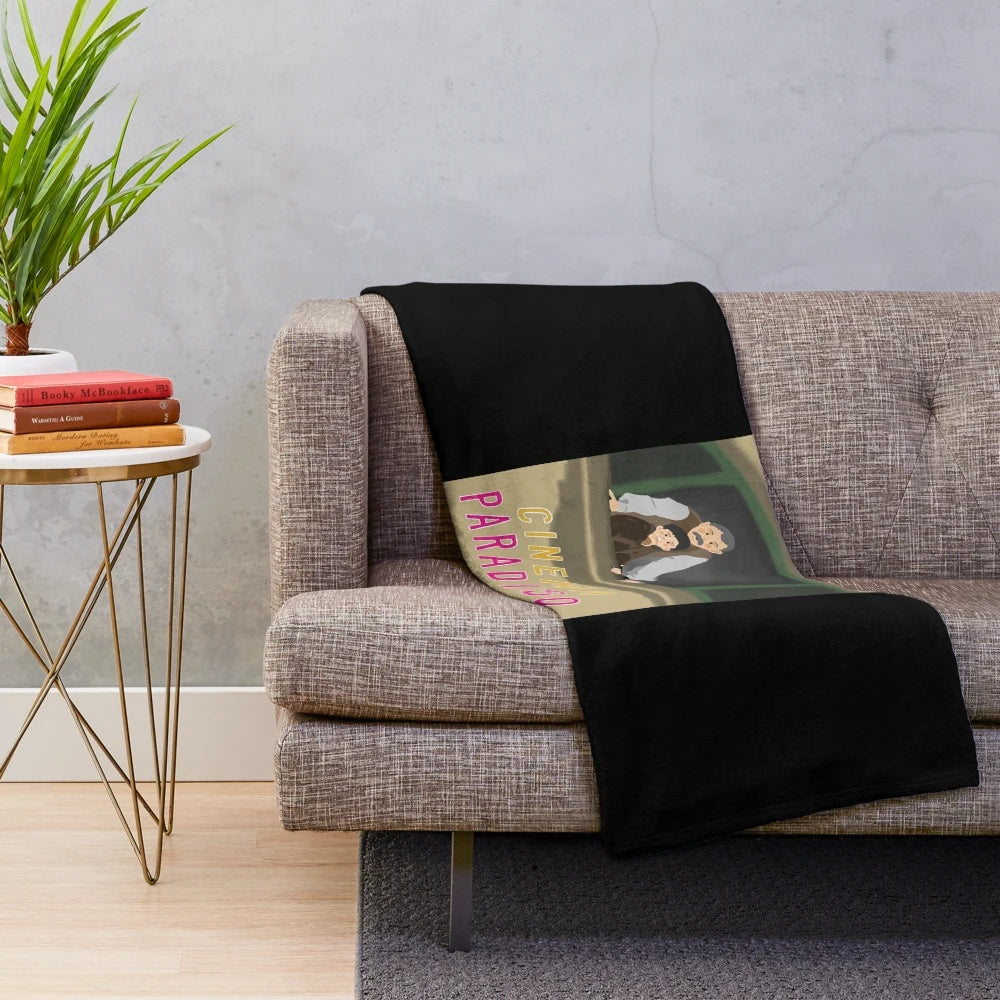 Cinema Paradiso inspired plush blanket with a soft, cozy scoop design