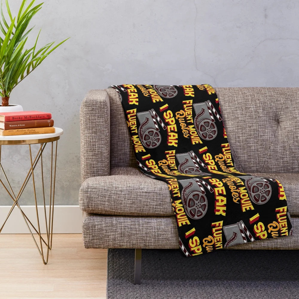 Cozy plush blanket featuring a cinephile movie lover design