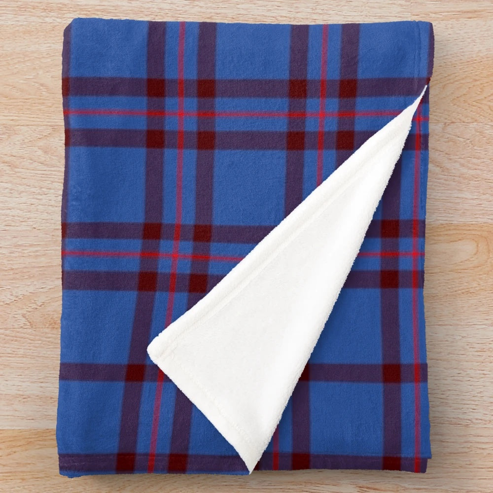 Clan Elliott Tartan Plush Blanket featuring the traditional Scottish tartan pattern