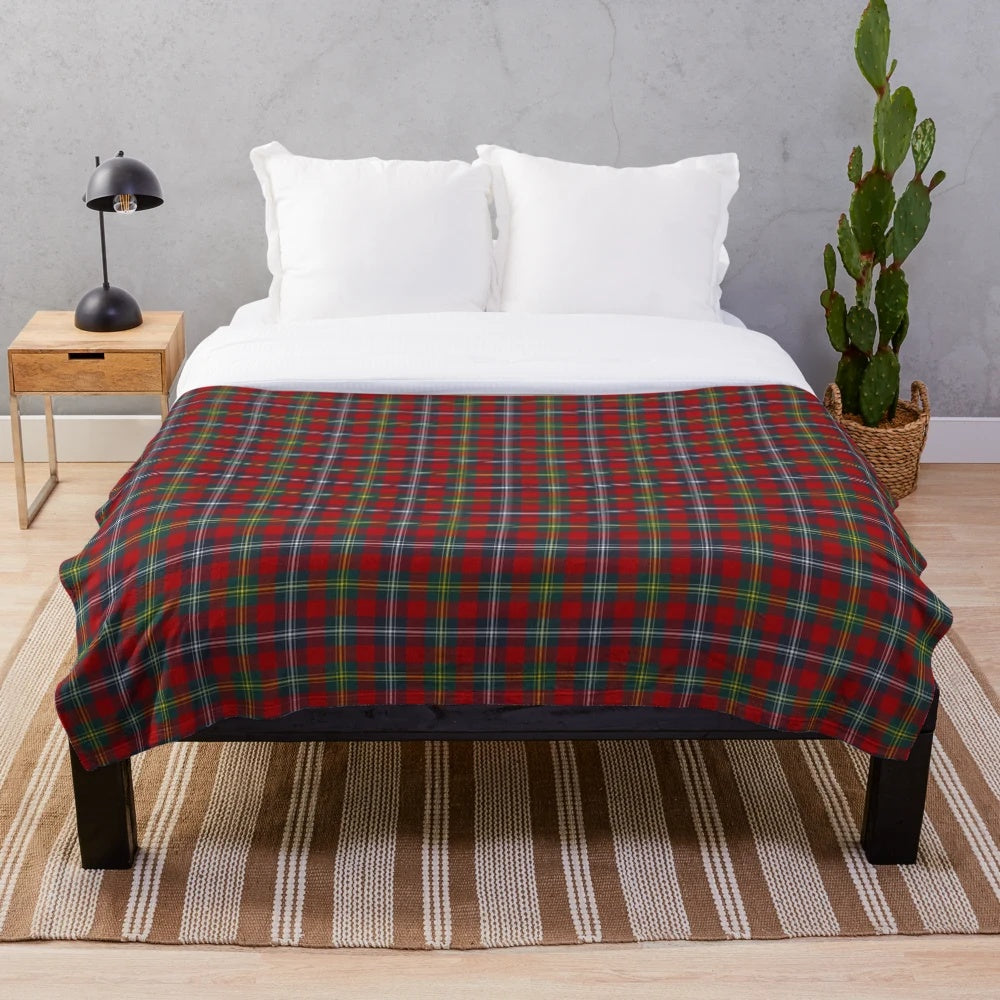 Clan Foster tartan plush woollen blanket