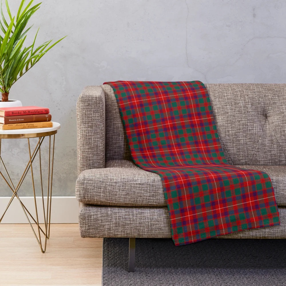 Clan Geddes tartan plush blanket for cozy home decor