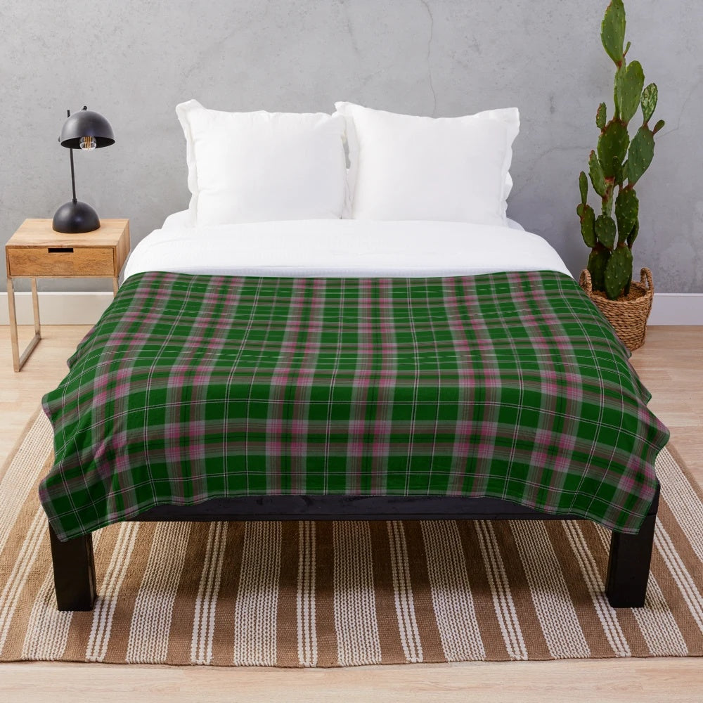 Clan Gray Tartan Plush Blanket
