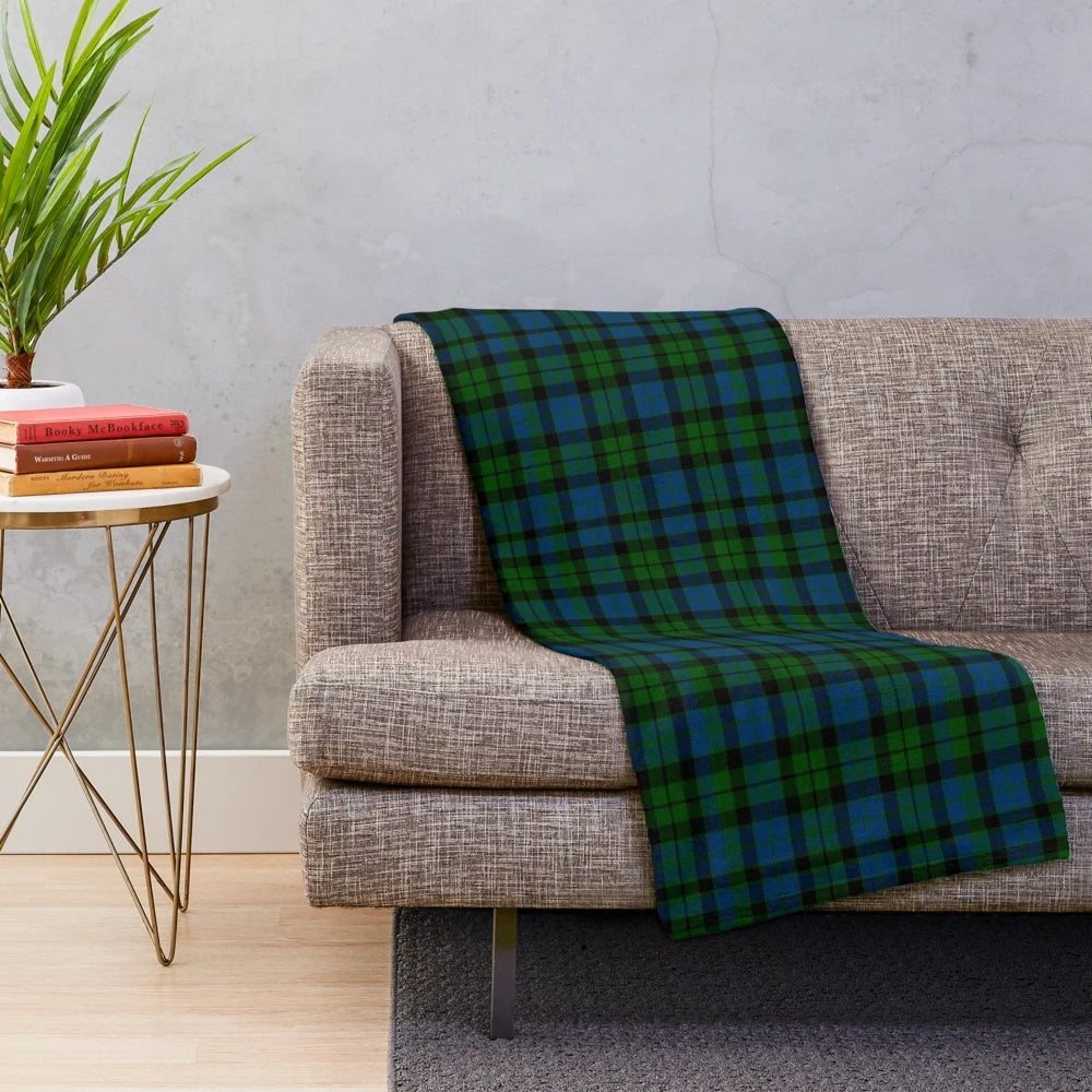 Clan Mackie tartan plush blanket for Scottish home decor
