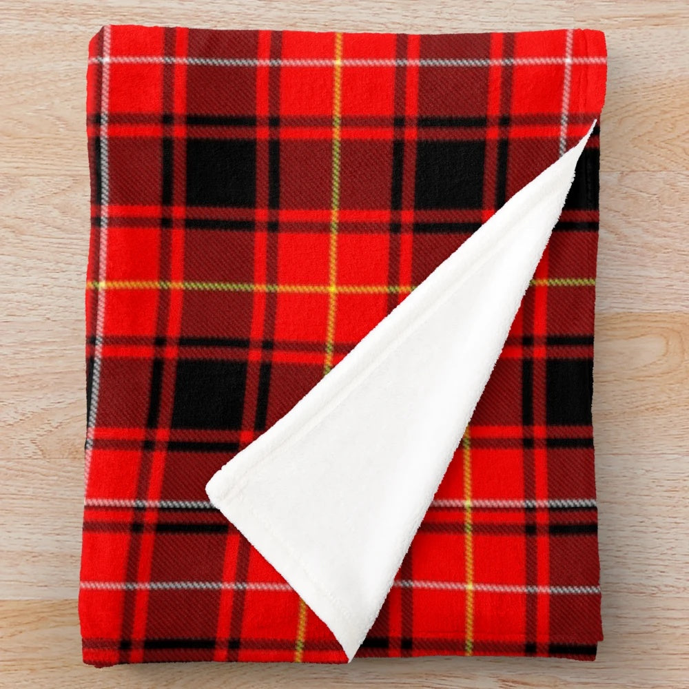 Clan McIver Tartan Plush Blanket with Celtic Design