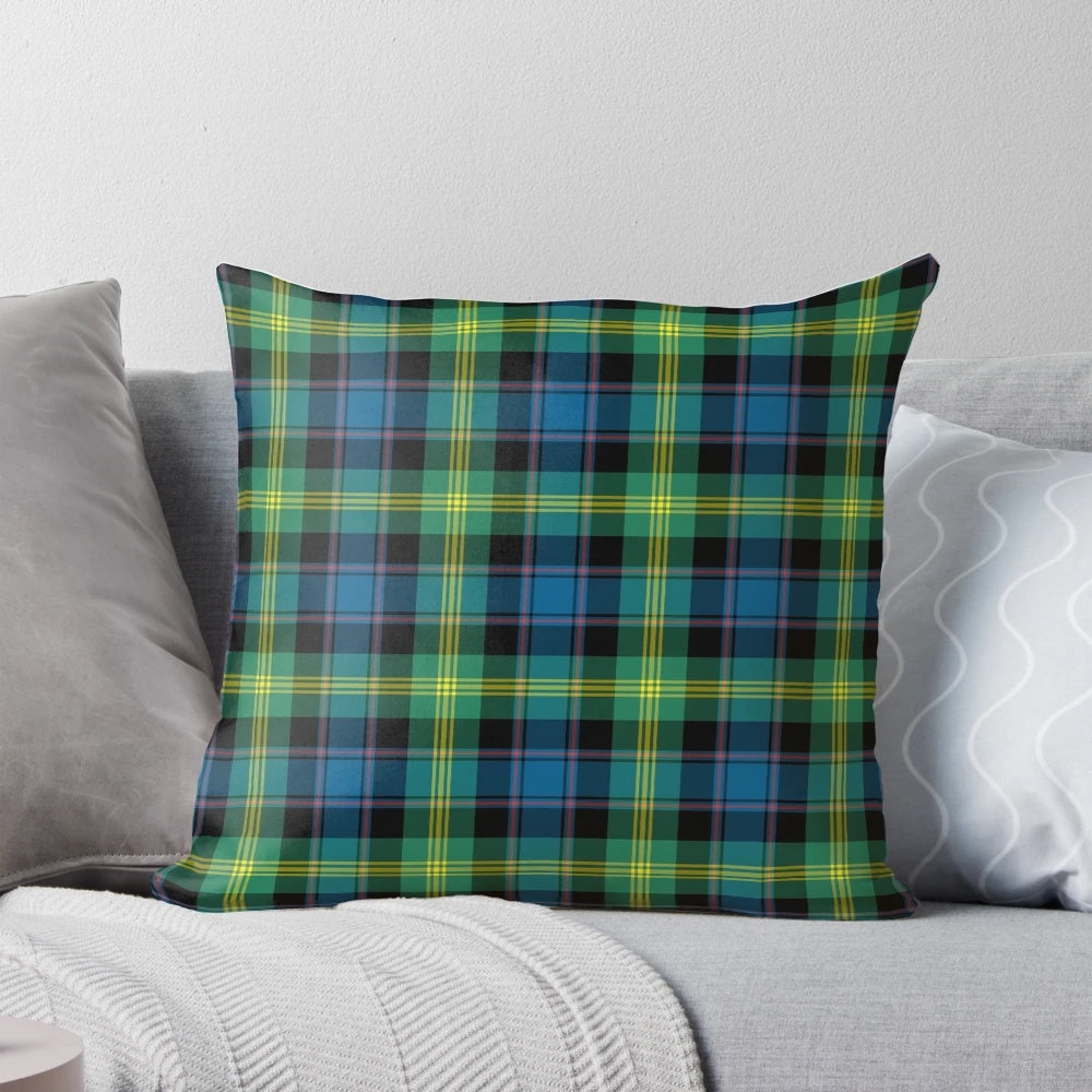 Clan Watson tartan pattern pillow, a stylish Scottish home decor accent