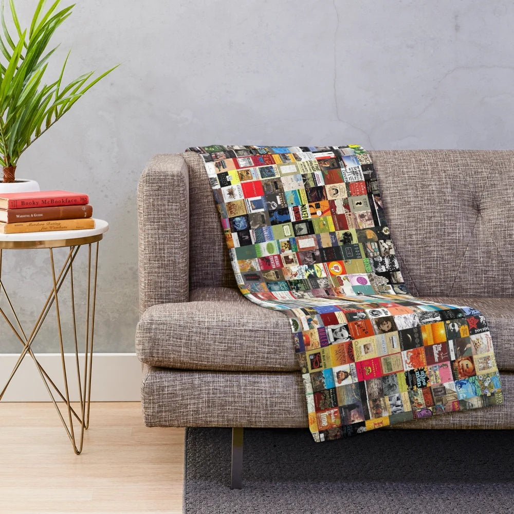Classic books plush blanket