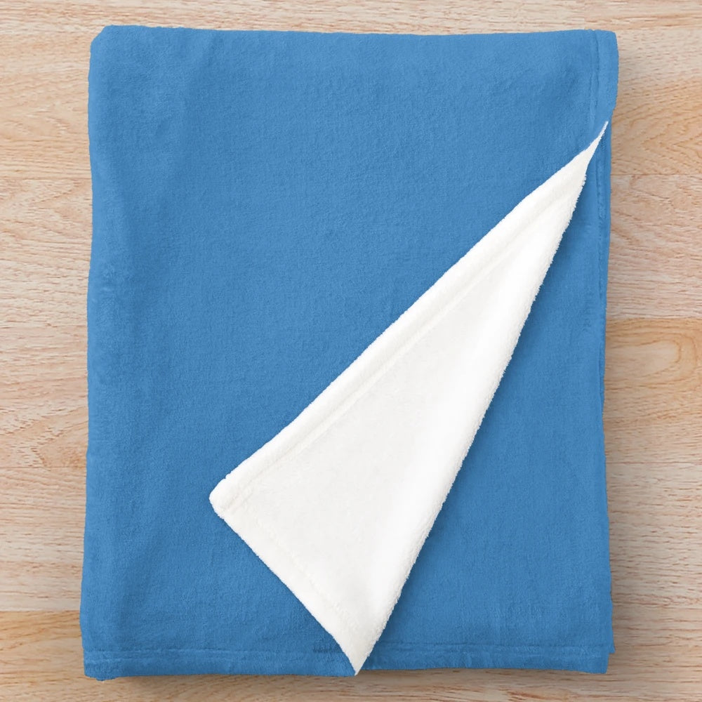 White plush blanket with Cloud 9 Superstore inspired design