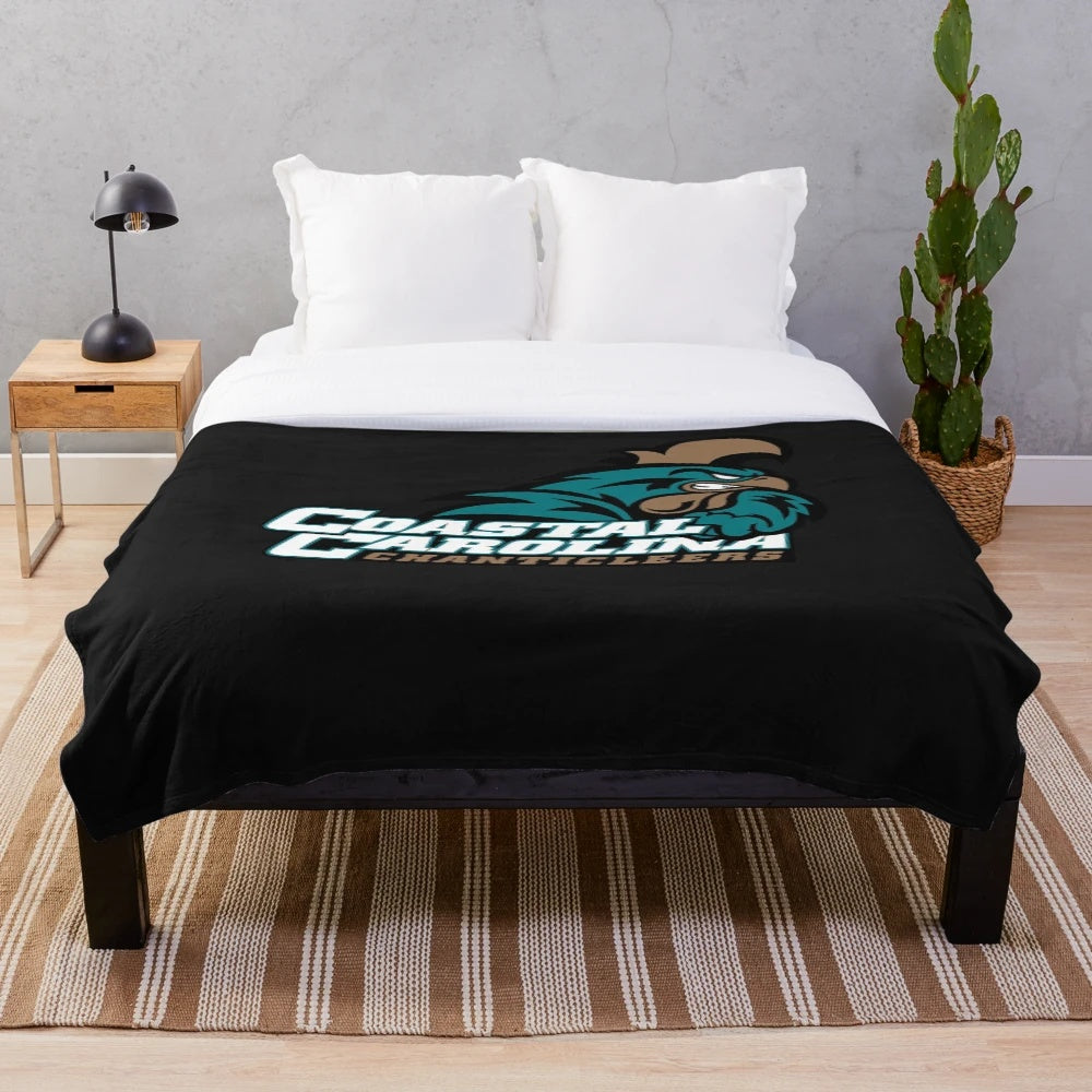 Coastal Carolina Chanticleers plush blanket with college sports logo