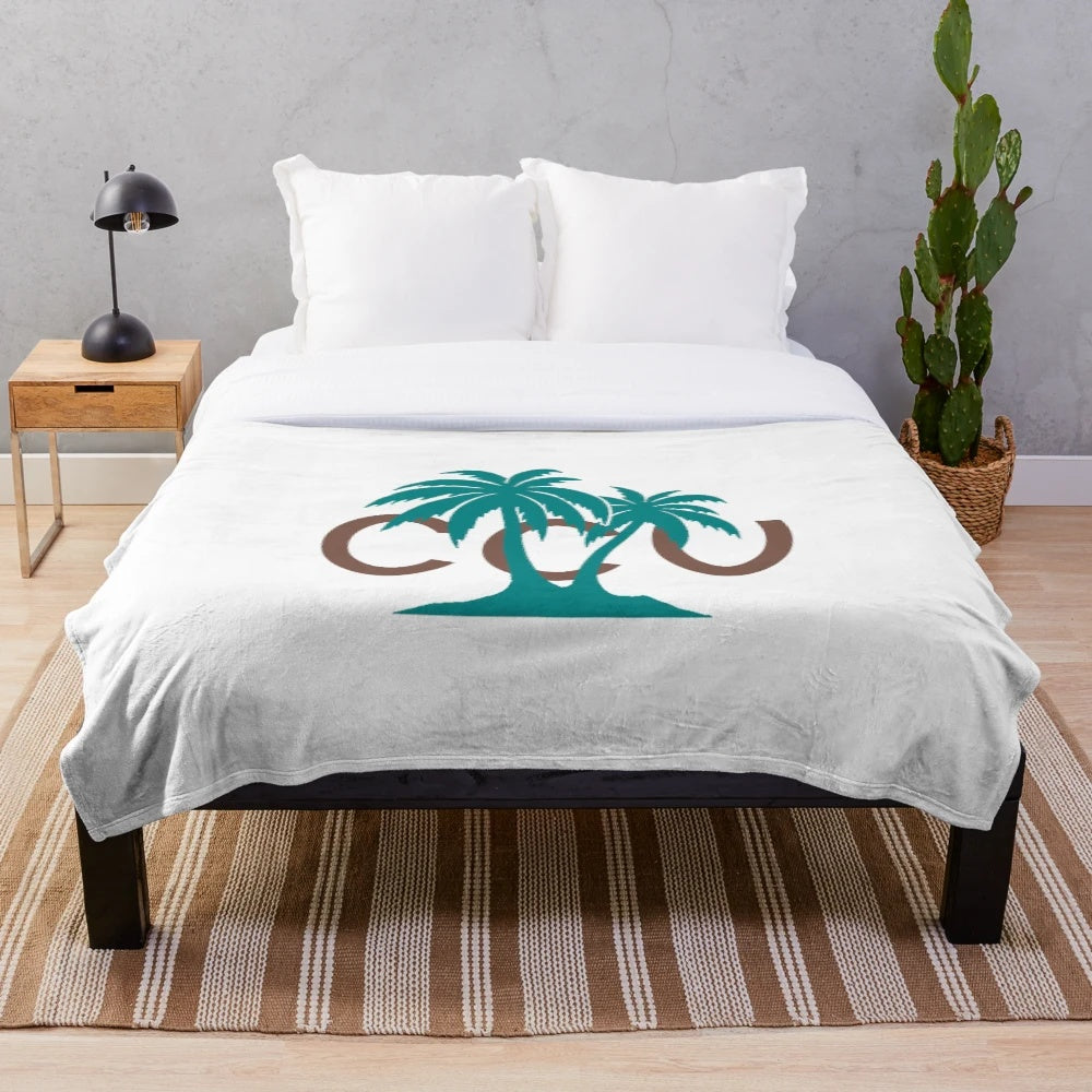 Coastal Carolina Plush Blanket with Palm Trees