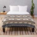 Cozy Corgi Plush Blanket with Boho Tribal Dog Pattern