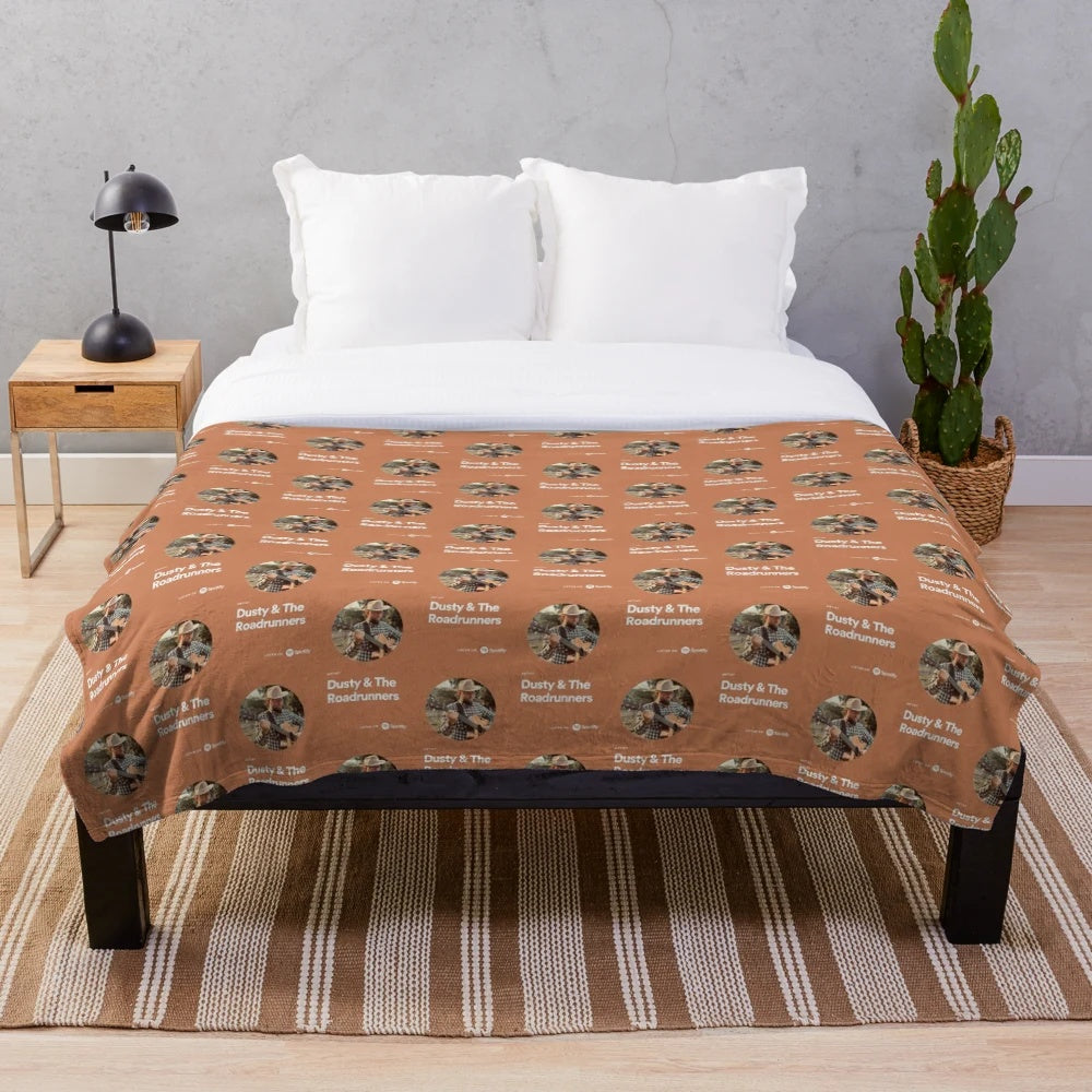 Dusty & the Roadrunners (Brown) Plush Blanket featuring country and western-inspired design