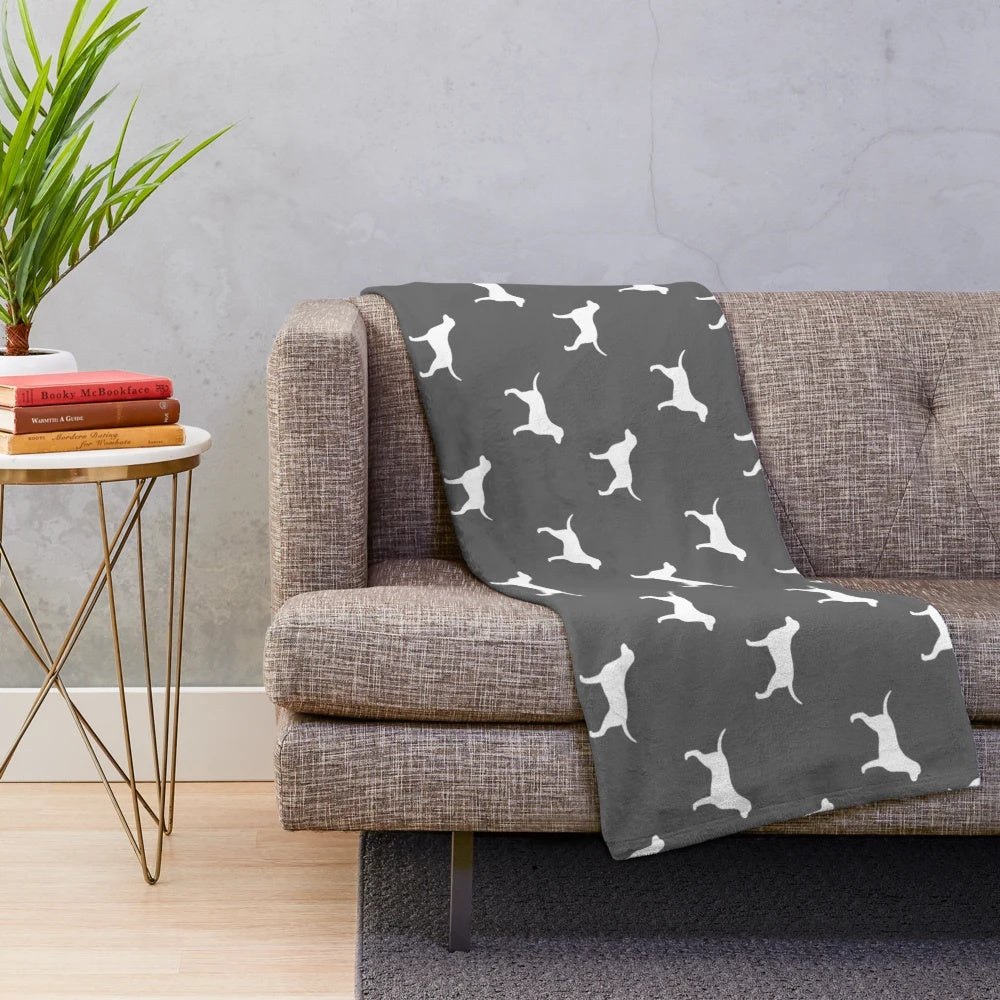 Curly Coated Retriever Silhouette Plush Blanket