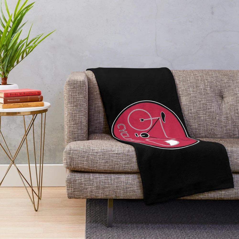 Cyclist Plush Blanket with Cycling Graphic