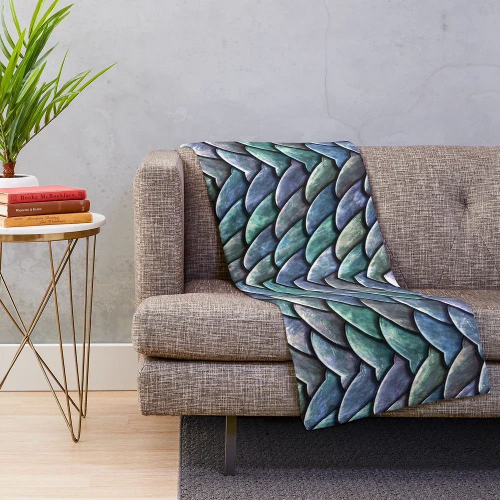 Dragon scales plush blanket with realistic 3D textured design