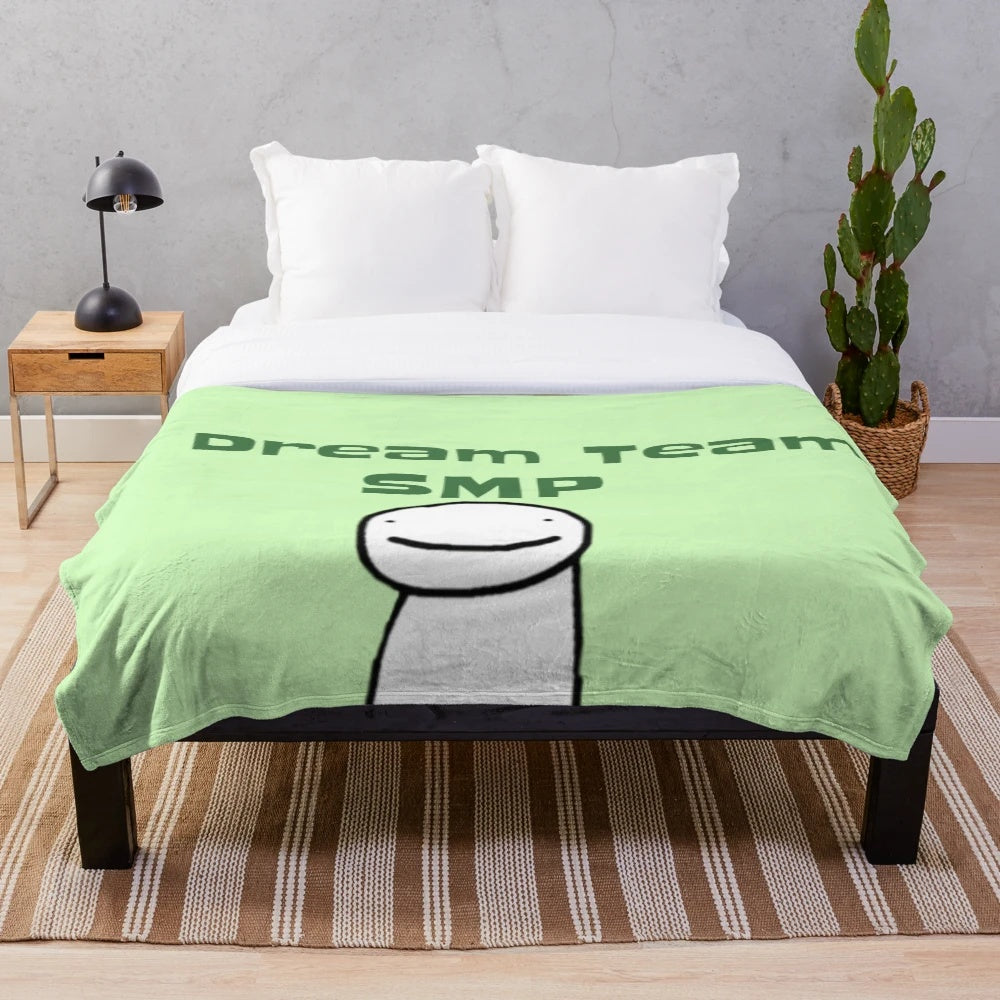 Dream Team SMP-inspired plush blanket in green