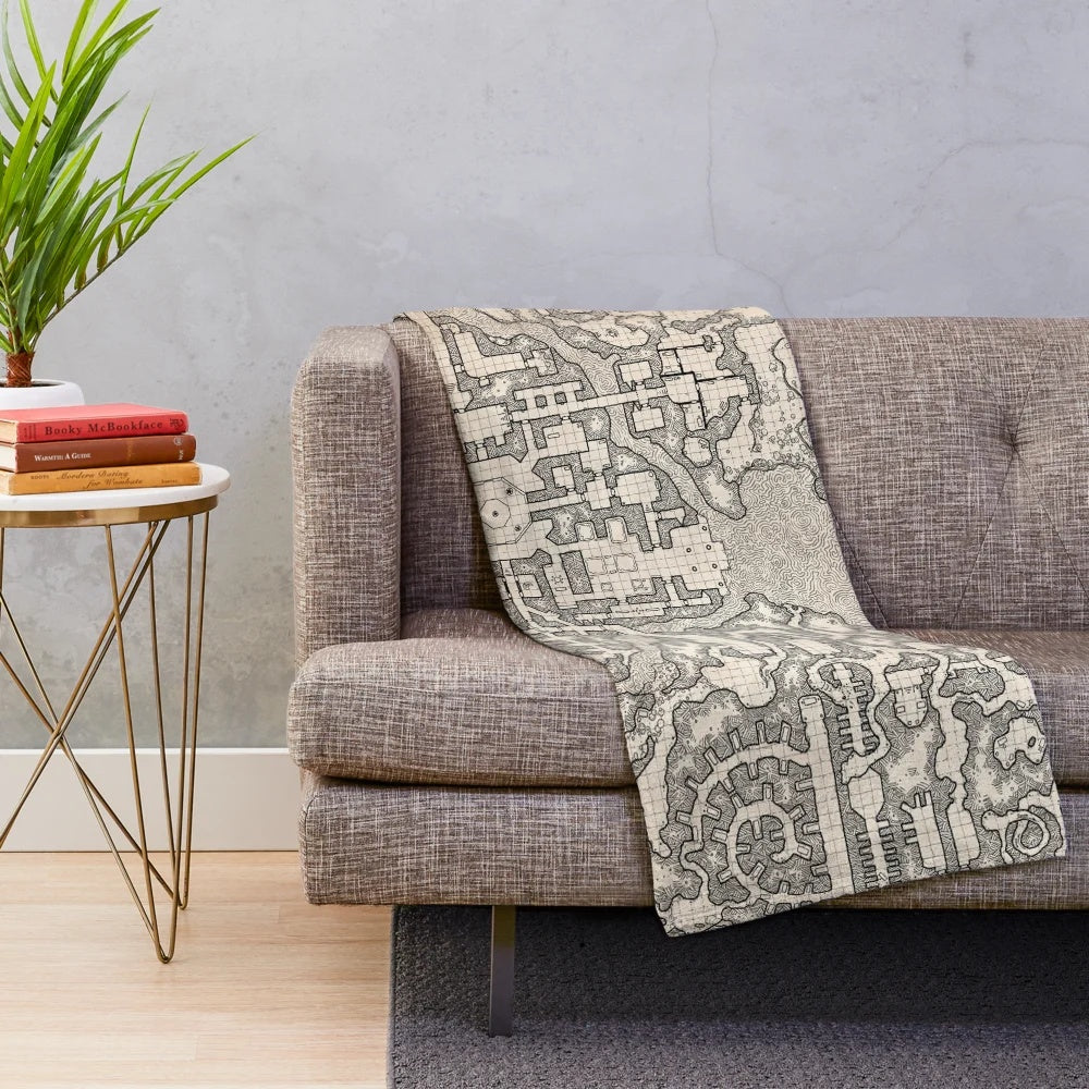 The Winter Tombs dungeon complex plush blanket for fantasy tabletop RPG fans