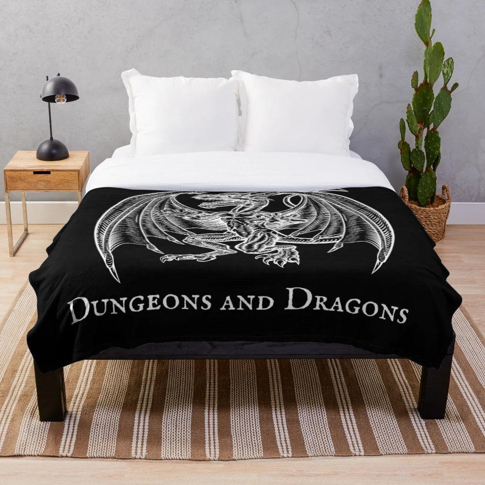 Dungeons and Dragons inspired plush blanket