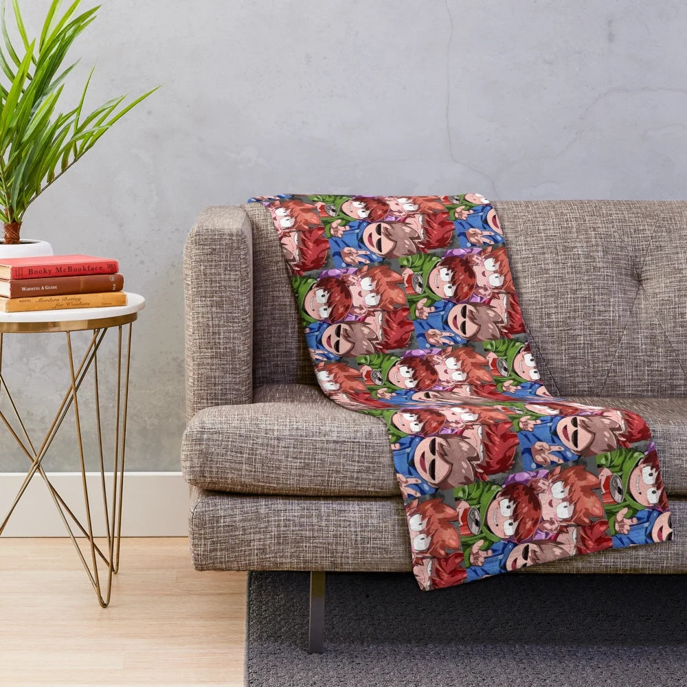 Eddsworld-inspired plush blanket featuring the show's beloved characters