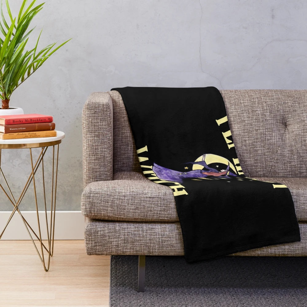 Feminist witch plush blanket with witchy and pagan inspired design