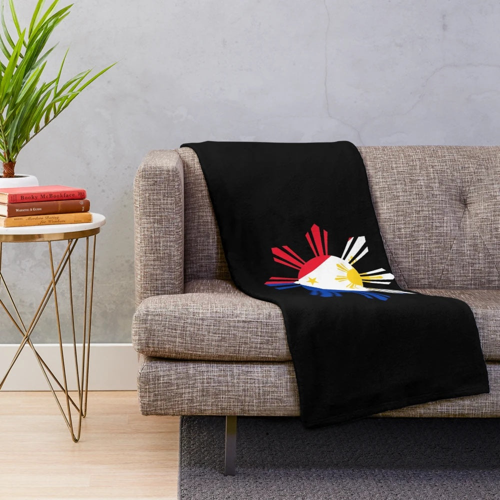 Filipino Heritage Plush Blanket with Philippines Flag Design