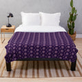 Small pink and purple floral print plush blanket