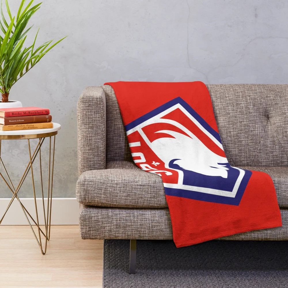 Plush football-themed blanket for sports fans