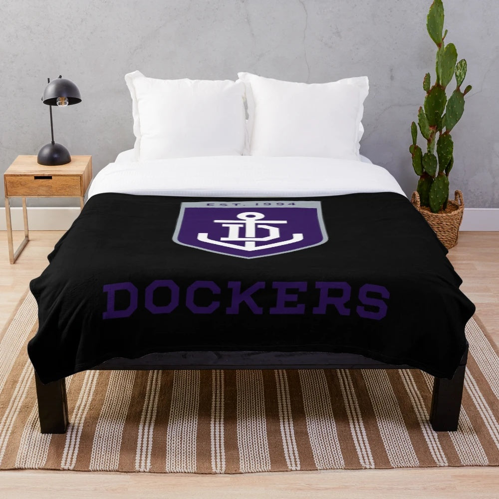 Fremantle Dockers Plush Blanket with team logo