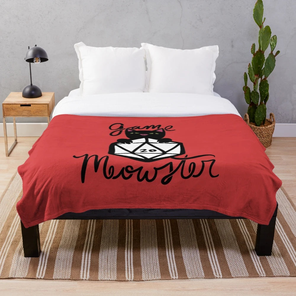Soft and cuddly game cat plush blanket for gamers