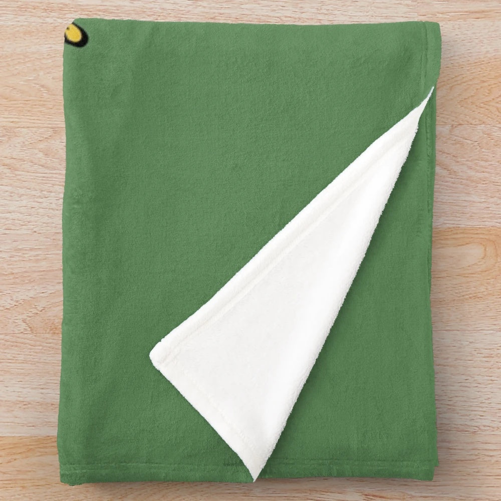 Plush blanket with a garden-themed design