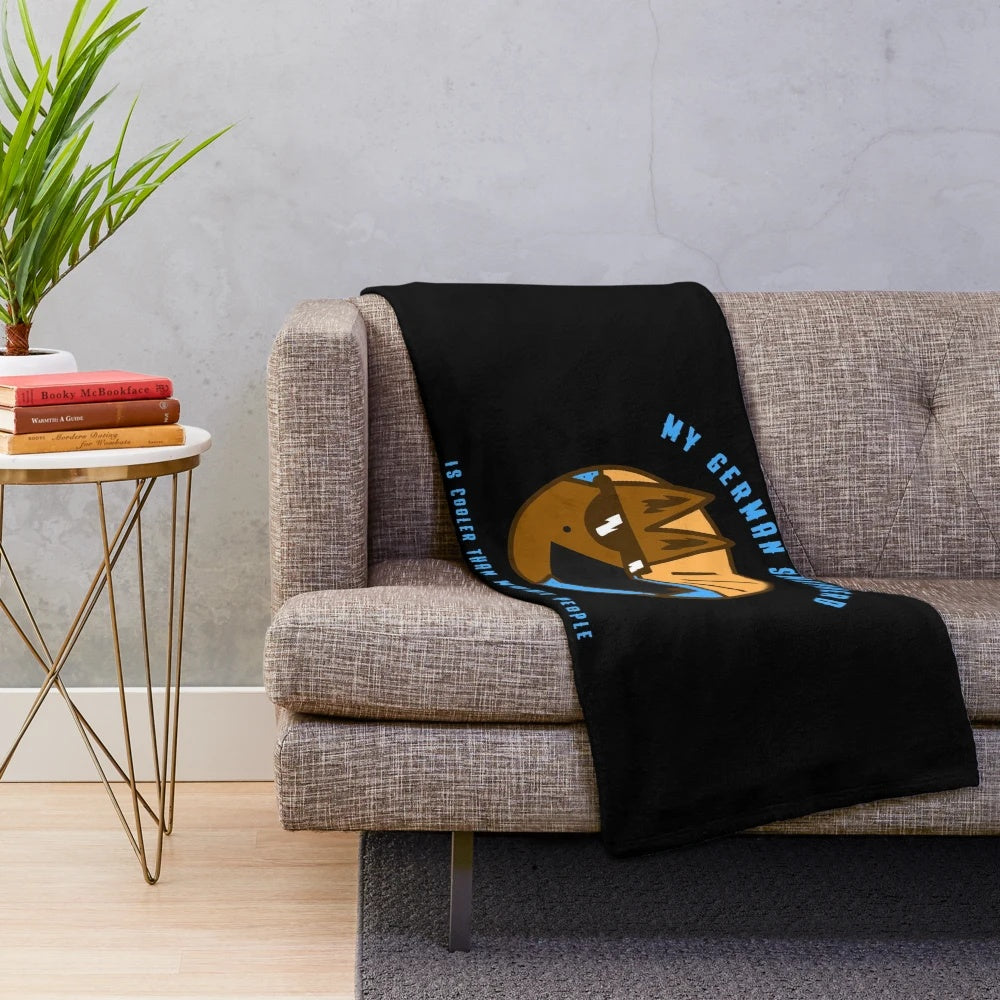 Funny German Shepherd Plush Blanket for Dog Parents