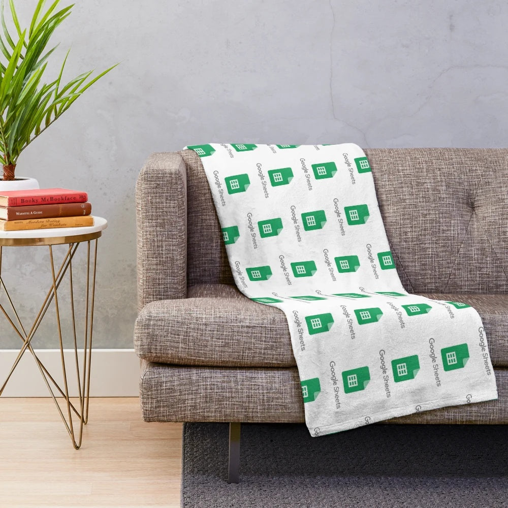 Soft and cozy plush blanket featuring a Google Sheets themed meme design