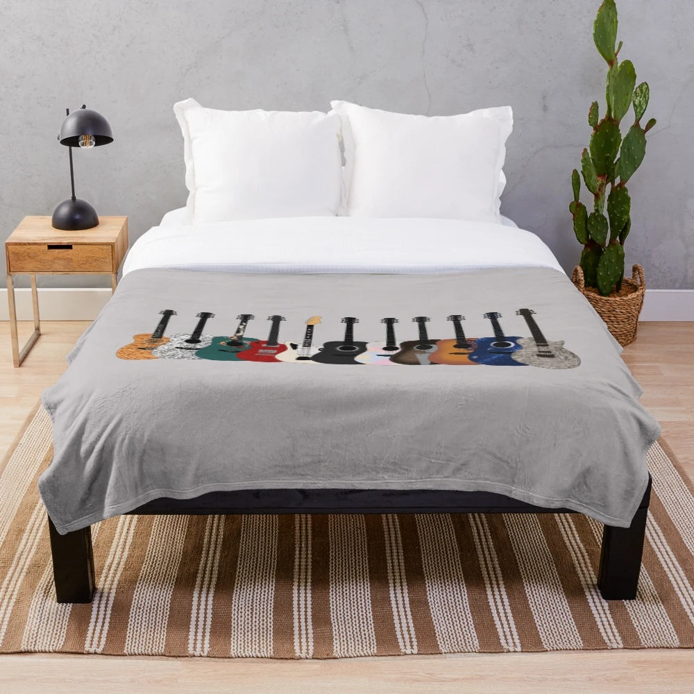 Soft and Plush Guitar-Themed Blanket for Taylor Swift Fans