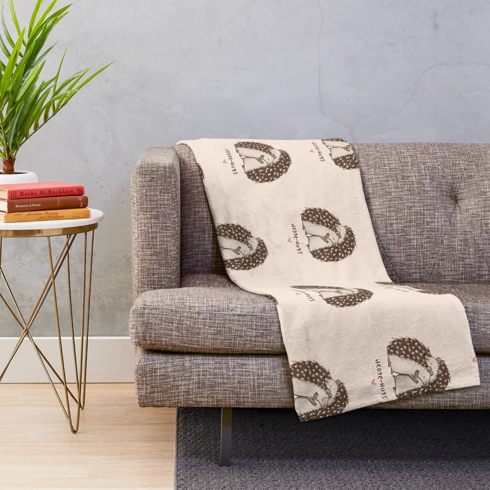 Soft and cuddly hedgehog plush blanket