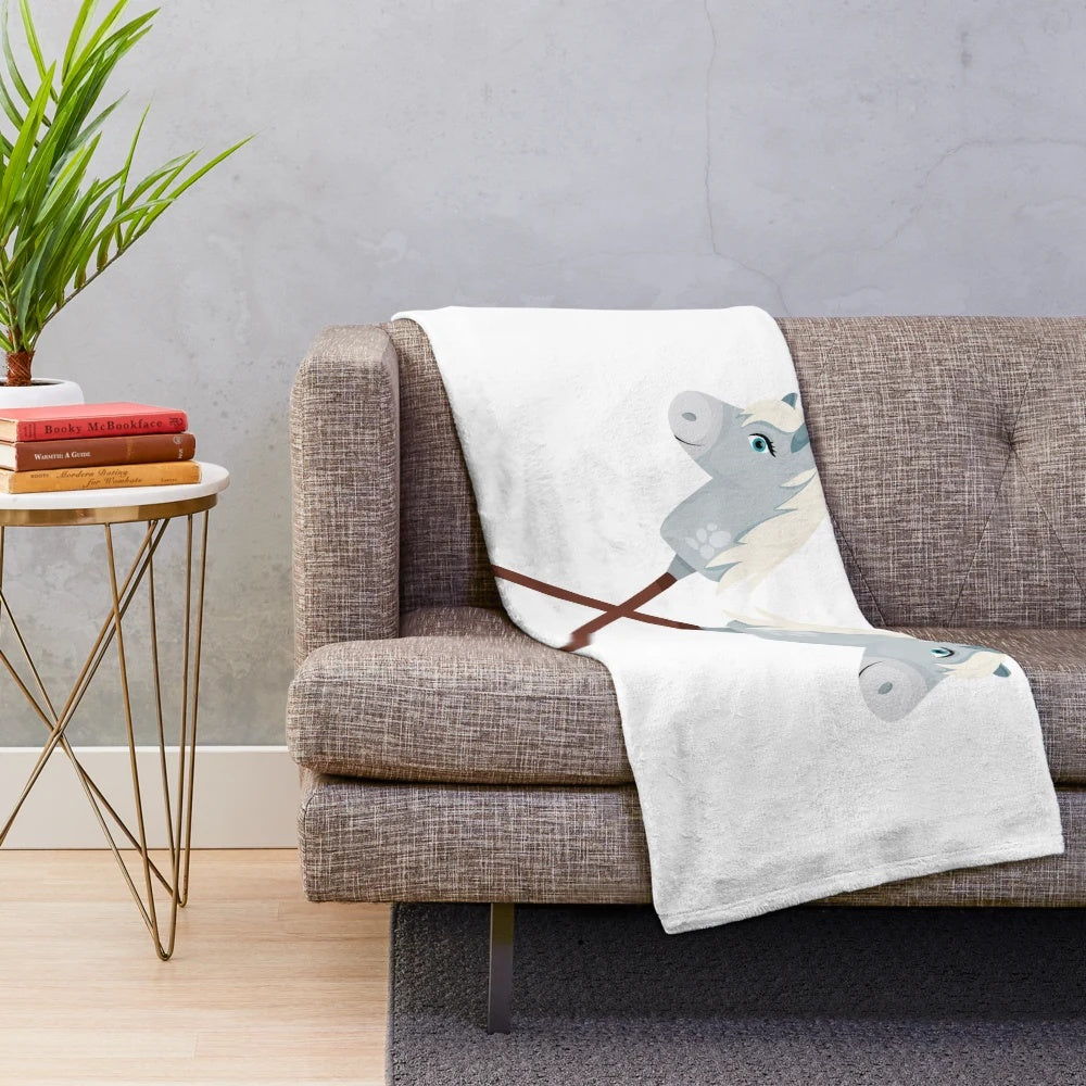Hobby horse plush blanket with soft, cuddly design